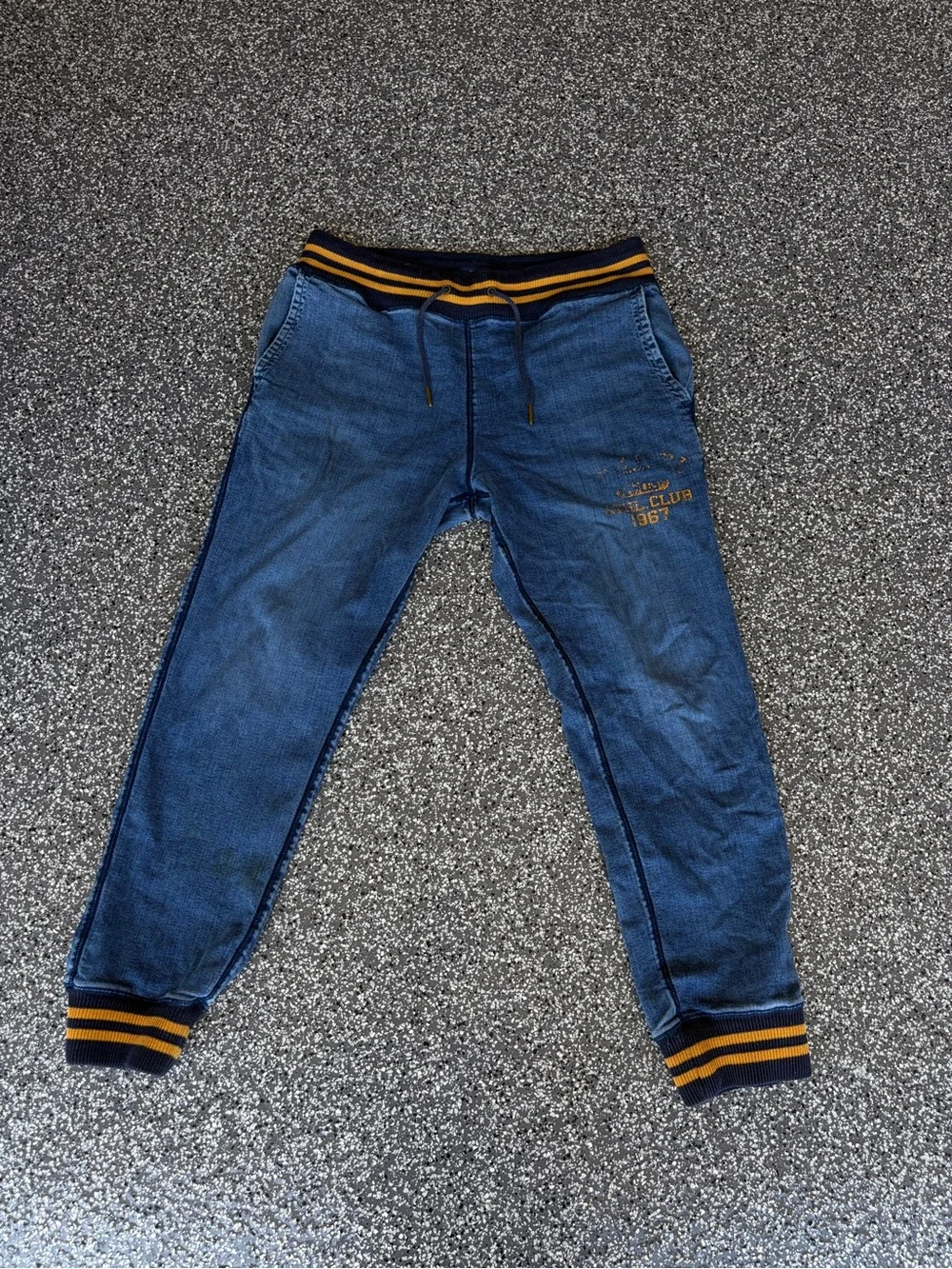 Blue Polo Ralph Lauren Jogger Sweatpants with Yellow Stripe Trim